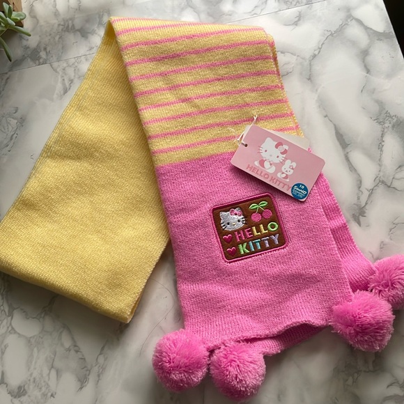 Sanrio Accessories - Vintage Sanrio Hello Kitty CHERRIES Pompom Scarf - 2003 NWT